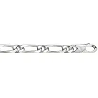 bracelet en argent chaîne maille figaro 1+1 largeur 6mm et longueur 21cm