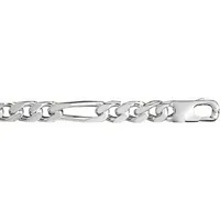 bracelet en argent chaîne maille figaro 1+3 largeur 7mm et longueur 21cm