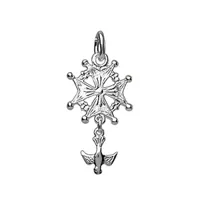 pendentif croix huguenote en argent petit modèle
