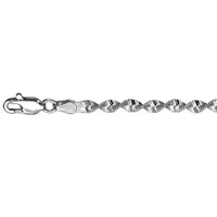bracelet en argent chaîne mailles vrillées - longueur 18cm