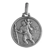 pendentif médaille en argent saint christophe - diamètre 21mm