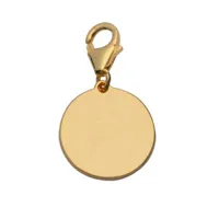 pendentif en plaqué or médaille à graver sur mousqueton - plaque fine