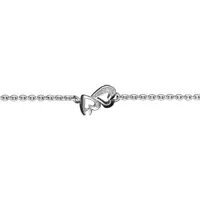 bracelet en argent rhodié chaîne avec 2 petits coeurs découpés et ouvragés au milieu - longueur 16cm + 3cm de rallonge