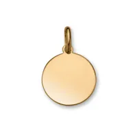 pendentif en plaqué or médaille à graver moyen modèle diamètre 20mm - plaque fine