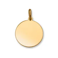 pendentif en plaqué or médaille à graver grand modèle diamètre 24mm - plaque fine