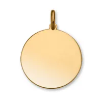 pendentif en plaqué or médaille à graver très grand modèle diamètre 30mm - plaque fine