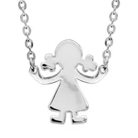 collier en argent chaîne avec pendentif petite fille - longueur 40cm + 4cm de rallonge