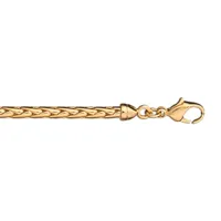 bracelet en plaqué or chaîne maille palmier largeur 3mm et longueur 19cm