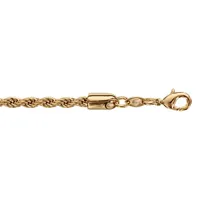 bracelet en plaqué or chaîne maille corde largeur 2,3mm et longueur 18cm