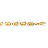 bracelet en plaqué or chaîne maille grains de café massive- largeur 6,5mm et longueur 19cm