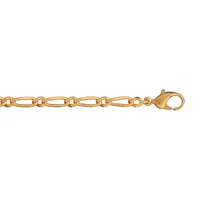 bracelet en plaqué or chaîne maille figaro 1+1 largeur 3mm et longueur 18cm