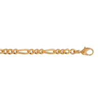 bracelet en plaqué or chaîne maille figaro 1+3 largeur 3mm et longueur 18cm