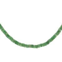 collier en argent rhodié rondelles pierre jade vert véritable 40+5cm