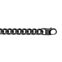 bracelet en acier maille gourmette 6mm pvd noir 20,5cm