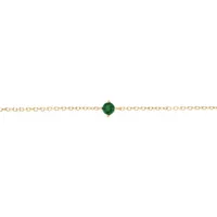 bracelet en plaqué or solitaire oxyde vert 4mm 16+2cm