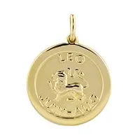 pendentif 22mm en or jaune 9ct - 375/1000 signe du zodiaque lion