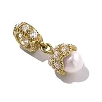 perles pendentif femme en or 18 carats jaune avec perle de culture et zircon blanc, 2.9 grammes