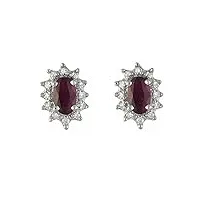 ivy gems boucles d'oreilles - femme - 9 carats 375/1000 - avec rubis et diamants - h-i