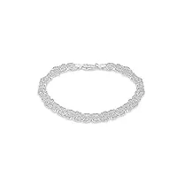 tuscany silver fine necklace bracelet anklet argent 925/1000 21 centimeters pour femme