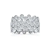 bling jewelry bague eternity ring empilable en zircon cubique large chaton et cz pour femmes en argent sterling