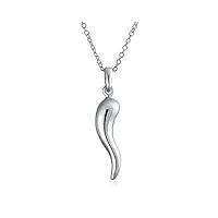 amulette de protection collier pendentifs en corne d'italie pour femmes pour hommes ados argent sterling 925