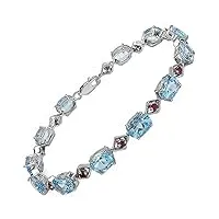 bijoux schmidt-précieux topaze bleue ruby bracelet en argent 925 rhodié-19.20 carats