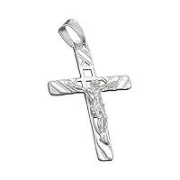 bijoux pendentif argent croix avec le christ 35 x 22 mm