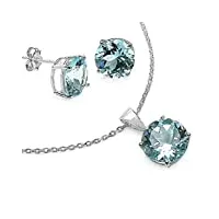 bijoux schmidt-set 4-pièces boucles d'oreilles topaze bleue, collier, pendentif-6, 66 carats