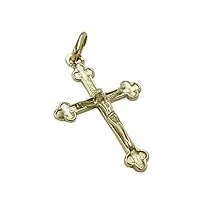 bijoux pendentif 585 or croix avec le christ 5 x 3 mm