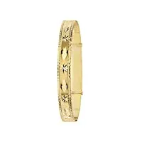 bracelet jonc taille diamant 9 mm en or jaune 9 carats