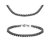 tuscany silver fine necklace bracelet anklet argent 925/1000 50.8 centimeters pour femme