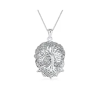 bling jewelry grand collier pendentif arbre de vie celtique avec un grand nœud celtique du soleil levant pour les femmes racines d'arbre de la vie de la famille en argent sterling .925