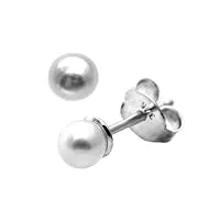 citerna - boucles d'oreilles - femme - or blanc 375/1000 (9 cts) 0.55 gr - perle - perle d'eau douce