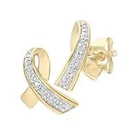 naava boucles d'oreilles - femme - or jaune 375/1000 (9 cts) 0.85 gr - diamant