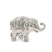 avalaya broche « fortunate elephant » en plaqué argent