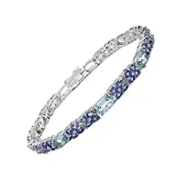 bijoux schmidt-précieux tanzanite/topaze bleue bracelet en argent sterling 20,90 carat-77 gemmes