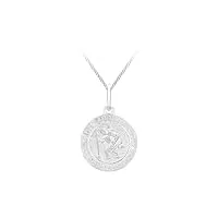 carissima gold - collier - femme - médaille saint christophe - or blanc 375/1000 (9 cts) 2.02 gr - 46 cm