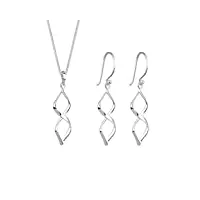 elli - parure collier et boucles d'oreilles - femme - argent - 925/1000 - 0912422611_45 - 45cm