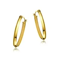 miore bijoux pour femmes boucles d'oreilles créoles en or jaune 9 carats / 375 or