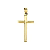 collier avec pendentif en forme de croix religieuse en or jaune 14 carats, métal