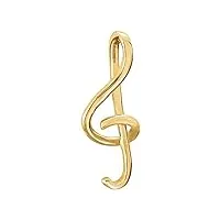 collier avec pendentif symbole de musique en or jaune 14 carats 21 x 9 mm, métal