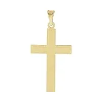 collier avec pendentif en forme de croix religieuse en or jaune 14 carats 28 x 18 mm, métal