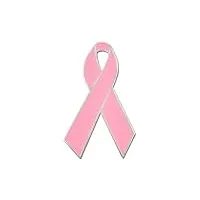 pinmart pin's en émail rose pour la sensibilisation au cancer du sein, 1, Émail, pierre précieuse, métal, argent, sans pierre précieuse