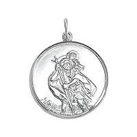 sayers london pendentif médaille de saint-christophe en argent 925/1000