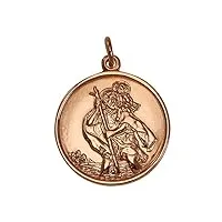 pendentif médaille de saint-christophe en or rose 9 carats