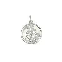 sayers london pendentif médaille de saint-christophe en or blanc 9 carats