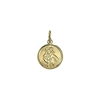 pendentif médaille de saint-christophe en or jaune 9 carats
