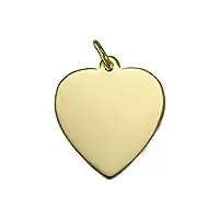 pendentif plaque cœur en or jaune 9 carats - a graver