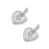 petits merveilles d'amour - boucles d'oreilles clous femme - argent fin 925/1000 - oxyde de zirconium