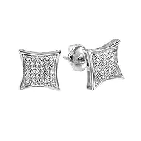dazzlingrock collection boucles d'oreilles à tige en argent sterling 925 avec diamants blancs pour homme